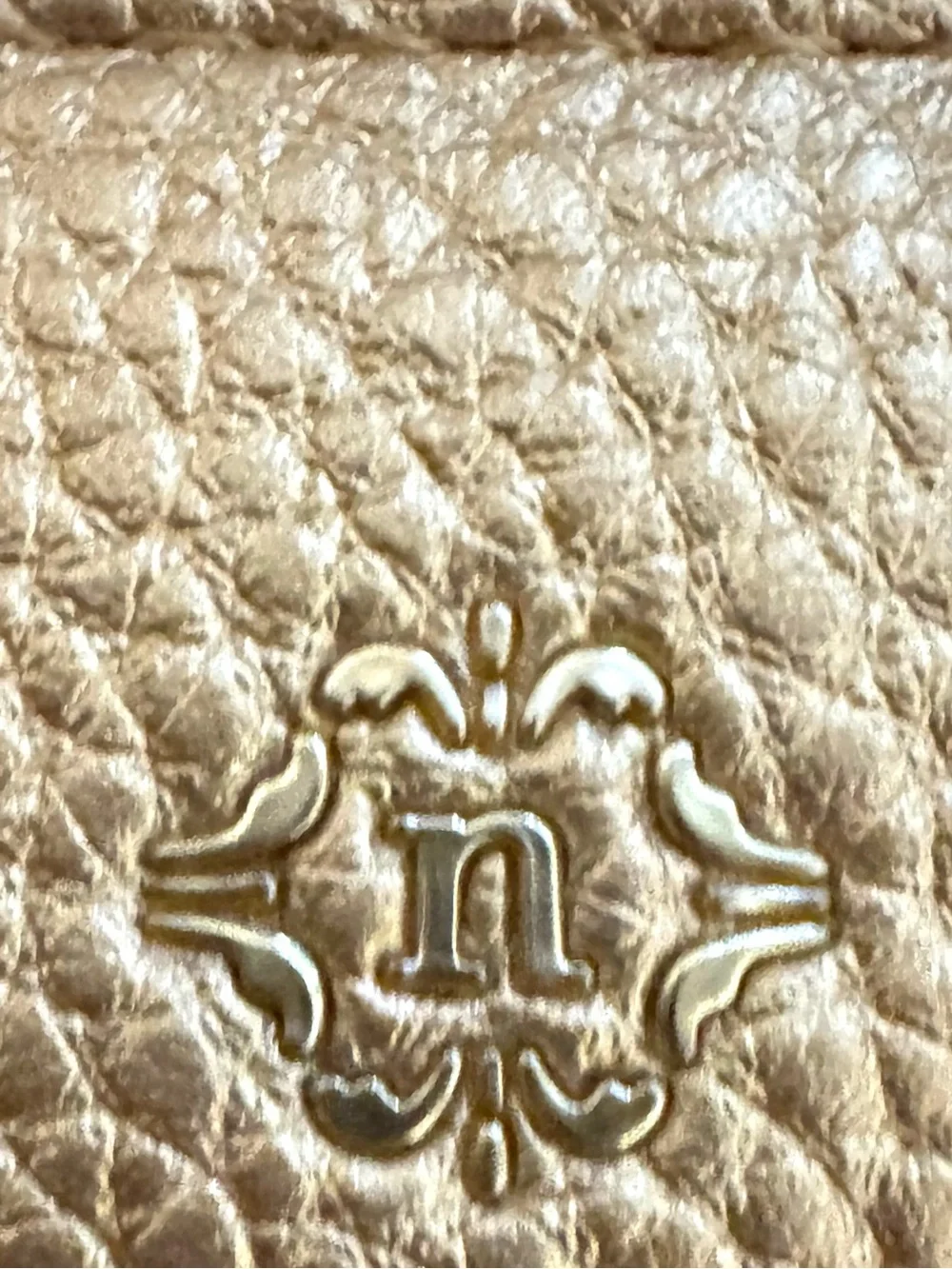 Nanette Lepore Gold Pebbled Leather Wristlet Clutch - Like New!